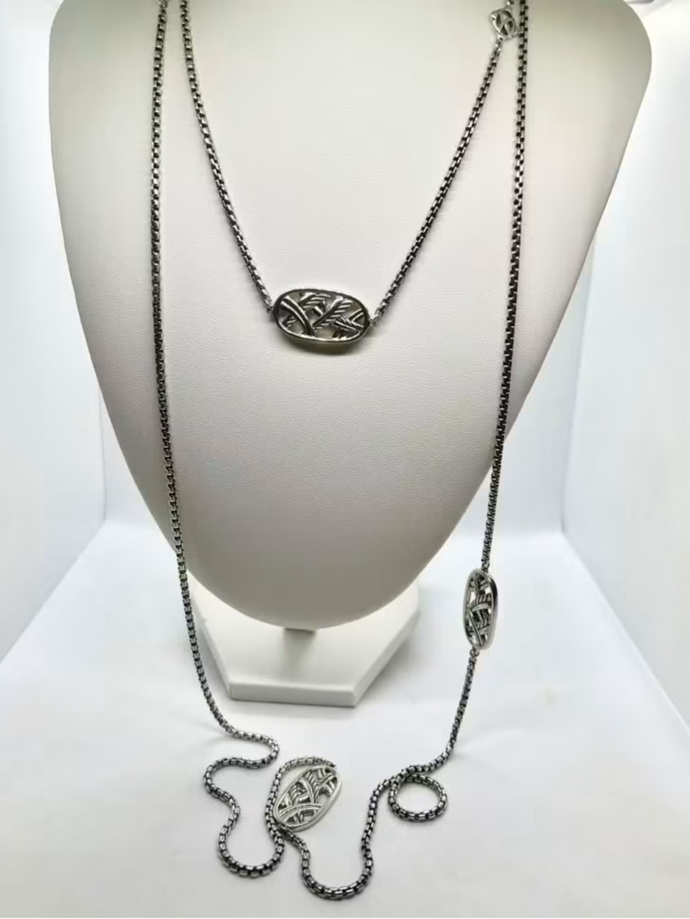 David Yurman .925 Sterling Silver Box Chain Necklace 54"